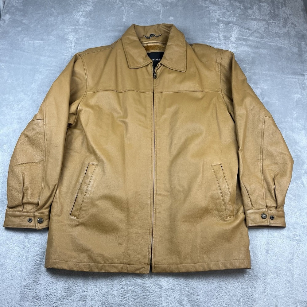 Vintage Tanners Avenue New York Womens Brown Leather Jacket Sz M Faux Fur Lined